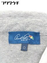 ◇ Arnold Palmer アーノルドパーマー ロゴ 刺繍 裏起毛 長袖 ポロシャツ サイズ0 グレー ホワイト メンズ_画像4