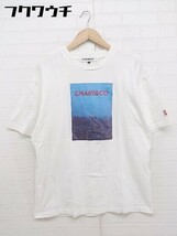 ◇ CHARI&CO チャリアンドコー 東京タワー フォト プリント 半袖 Tシャツ カットソー サイズL ホワイト メンズ_画像1