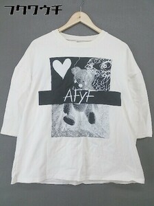 ◇ rovtski ロフトスキー AFYF 五分袖 Tシャツ カットソー ホワイト ブラック系 メンズ