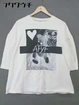 ◇ rovtski ロフトスキー AFYF 五分袖 Tシャツ カットソー ホワイト ブラック系 メンズ_画像1