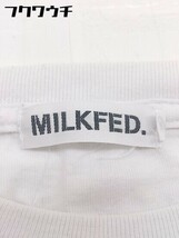 ◇ MILKFED. ミルクフェド ロゴ 刺繍 長袖 Tシャツ カットソー サイズL オフホワイト ブラック メンズ_画像4