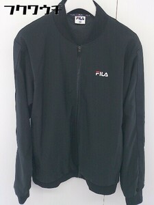 ◇ FILA フィラ 長袖 ジップアップ ジャケット ブルゾン サイズS ブラック メンズ