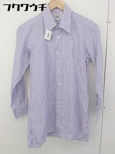 ◇ ◎ dunhill ダンヒル ストライプ ボタンダウン 長袖 シャツ サイズY T パープル ホワイト メンズ