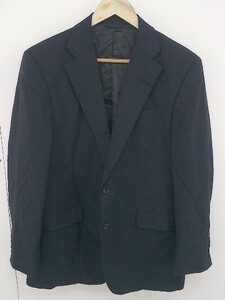 ◇ JASLEY ジャスリー シャードストライプ 長袖 テーラードジャケット サイズ98AB6 ブラック メンズ