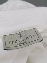 ◇ TRUSSARDI トラサルディ イタリア製 ロゴ 刺繍 半袖 ポロシャツ サイズL ホワイト メンズ_画像4