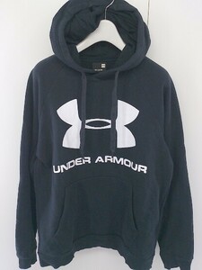 ◇ UNDER ARMOUR アンダーアーマー 裏起毛 長袖 プルオーバーパーカー サイズMD ブラック メンズ