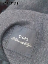◇ SHIPS シップス ウール 長袖 ステンカラーコート サイズM ネイビー ブラック メンズ_画像5