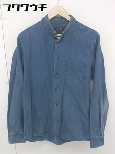 ◇ A.P.C. アー ペー セー 長袖 シャツ サイズL ブルー メンズ