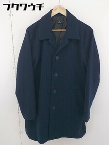 * MONO-MART моно mart длинный рукав пальто с отложным воротником размер XL темно-синий мужской 