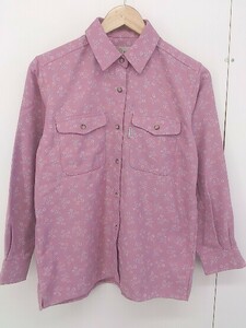◇ ◎ JANERIVER ジェーンリバー 花柄 長袖 シャツ サイズ S ピンク ホワイト マルチ レディース メンズ