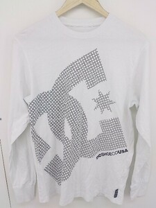 ◇ DC SHOES ディーシー シューズ フロントプリント 長袖 Tシャツ カットソー サイズS ホワイト ブラック メンズ