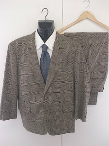 ◇ MEN'S MELROSE メンズ メルローズ 背抜き チェック シングル パンツ スーツ 上下 サイズ9 ブラウン メンズ