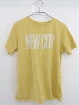 ◇ Saturdays NYC サタデーズ ニューヨークシティ ロゴ 半袖 Tシャツ カットソー サイズ XS イエロー ホワイト メンズ_画像1