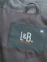 ◇ L＆B HOMME エルアンドビーオム シープスキン 長袖 レザー ジャケット サイズM ブラウン系 メンズ_画像4