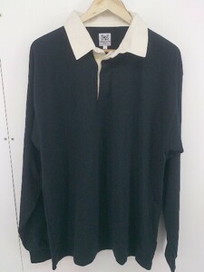 ◇ TRIPLE CROWN 20ｓｓ 長袖 ビッグ ポロシャツ サイズ 46 ブラック ベージュ メンズ