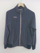 ◇ FILA フィラ ロゴ刺繍 ジップアップ 長袖 ジャケット サイズM ネイビー マルチ メンズ P_画像2