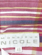 ◇ ◎ MONSIEUR NICOLE ムッシュニコル チェック ボタンダウン 長袖 シャツ サイズ46 レッド マルチ メンズ_画像6