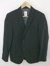 ◇ HARVEY CENTRAL シャドーストライプ 2B 長袖 テーラードジャケット サイズ90 Y4 ブラック ダークグレー メンズ P_画像1