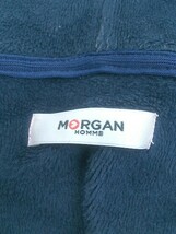 ◇ MORGAN HOMME モルガンオム ダブルジップ 裏起毛 長袖 ジップアップパーカー サイズM ネイビー メンズ_画像4