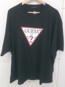 ◇ GUESS ゲス プリント 半袖 Tシャツ カットソー サイズL ブラック ホワイト レッド メンズ