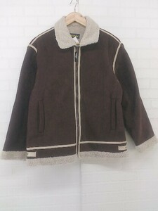 ■ Wrangler ラングラー キッズ 子供服 フェイクレザー 長袖 ボアジャケット サイズ160 ブラウン系 ベージュ系 メンズ P