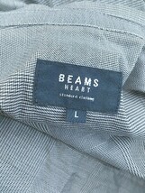◇ BEAMS HEART ビームス ハート グレンチェック 長袖 ライトコート サイズL グレー メンズ P_画像4
