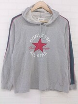 ◇ CONVERSE コンバース キッズ 子供服 コットン100% 長袖 スウェット パーカー サイズ160 グレー レッド メンズ P_画像1