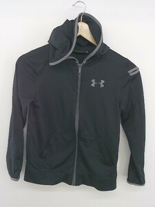 * UNDER ARMOUR Under Armor Kids child clothes Zip up long sleeve Parker size YMD/JM/M black gray men's P