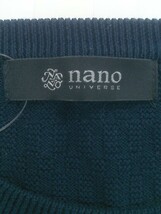 ◇ nano universe ナノ ユニバース コットン ニット 長袖 セーター サイズL ネイビー メンズ_画像4