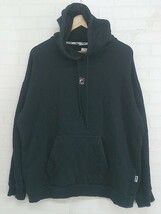 ◇ FILA フィラ ワンポイント 半袖 プルオーバー パーカー サイズL ブラック メンズ P_画像1