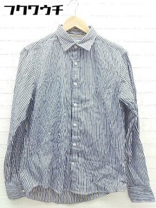 ◇ ◎ green label relaxing UNITED ARROWS ストライプ 長袖 シャツ サイズM ネイビー ホワイト メンズ