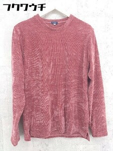 ◇ ITEMS URBAN RESEARCH モール クルーネック 長袖 Tシャツ カットソー サイズ40 ピンク系 メンズ