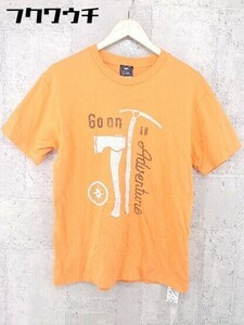 ◇ KRIFF MAYER クリフメイヤー プリント クルーネック 半袖 Tシャツ カットソー サイズM オレンジ メンズ