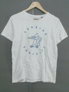 ◇ WTW ダブルティー USA製 クルーネック プリント 半袖 Tシャツ カットソー サイズXS ホワイト メンズ