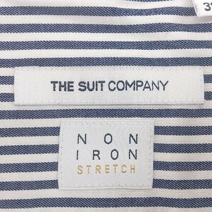 ◇ THE SUIT COMPANY ザ スーツカンパニー ストライプ 長袖 シャツ サイズ39/86 ネイビー ホワイト メンズ Pの画像4
