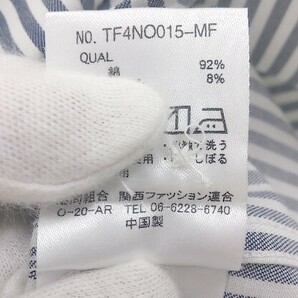 ◇ THE SUIT COMPANY ザ スーツカンパニー ストライプ 長袖 シャツ サイズ39/86 ネイビー ホワイト メンズ Pの画像5