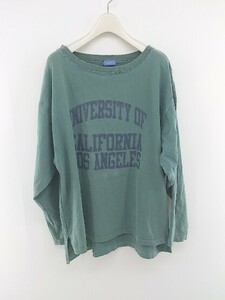 ◇ UCLA ユーシーエルエー プリント ロゴ 長袖 Tシャツ カットソー グリーン系 メンズ P