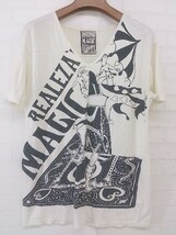 ◇ SPELLBOUND スペルバウンド プリント Vネック 半袖 Tシャツ カットソー サイズ1 アイボリー ブラック メンズ P_画像1