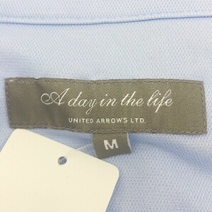 ◇ A day in the life UNITED ARROWS ホリゾンタルカラー 半袖 シャツ サイズM ブルー系 メンズ Pの画像4