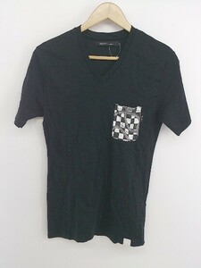 ◇ Black by VANQUISH ブラック バイ ヴァンキッシュ 半袖 Tシャツ カットソー サイズS ブラック ホワイト メンズ P