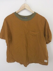 ◇ NORTHERN TRUCK ノーザントラック クルーネック ポケット 半袖 Tシャツ カットソー サイズL ブラウン カーキ メンズ P