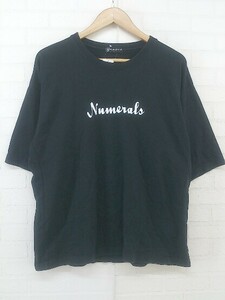 ◇ NUMERALS ヌメラルズ 半袖 Tシャツ カットソー サイズL ブラック メンズ P