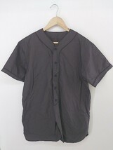 ◇ ◎ BEAMS BOY ビームス ボーイ 五分袖 シャツ ブラウス チャコールグレー系 メンズ P_画像1