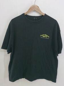 ◇ FREAK'S STORE フリークスストア プリント 半袖 Tシャツ カットソー サイズL ブラック マルチ レディース メンズ P