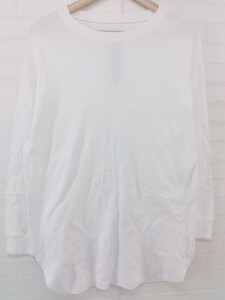 ◇ ADRER アドラー サイドジップ クルーネック 長袖 Tシャツ カットソー サイズS ホワイト メンズ P