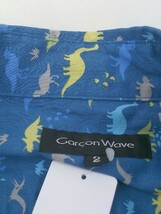 ◇ garson waveギャルソンウェーブ 総柄 半袖 シャツ サイズ2 ネイビー マルチ メンズ P_画像4