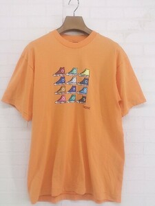 ◇ CONVERSE コンバース スニーカープリント 半袖 Tシャツ カットソー サイズM オレンジ マルチ メンズ P