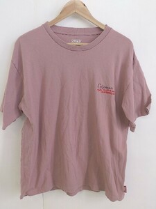 ◇ Coleman コールマン バックプリント 刺繍 半袖 Tシャツ カットソー サイズF ピンク系 メンズ P