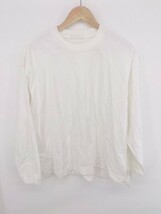 ◇ WYM ウィム カジュアル シンプル 無地 サイドスリット 長袖 Tシャツ カットソー サイズS ホワイト系 メンズ P_画像1