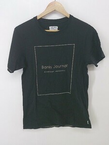 ◇ BANKS JOURNAL バンクスジャーナル ロゴ プリント 半袖 Tシャツ カットソー サイズS ブラック ホワイト系 メンズ P